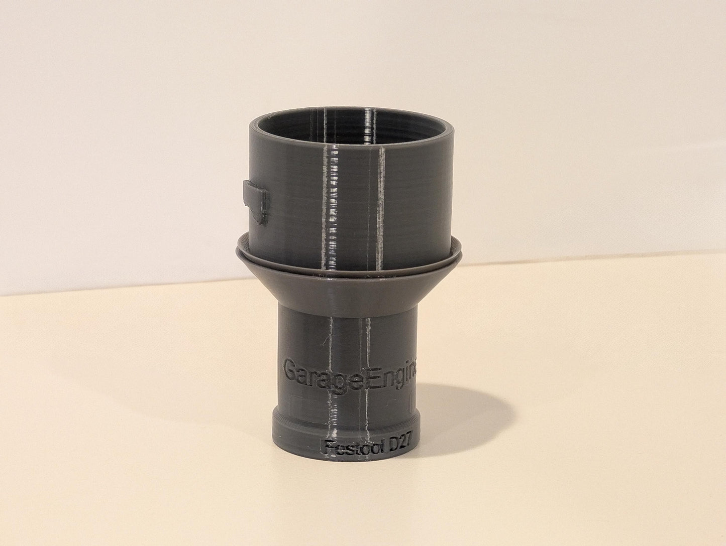 Adapter for Hercules 12 Gallon OSHA-Compliant HEPA Dust Extractor to use a Festool Cleantec 27D (compatible) hose.